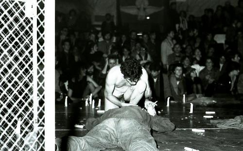 Homme nu, Fete d'Actuel, Cirque d'Hiver, Paris 1982